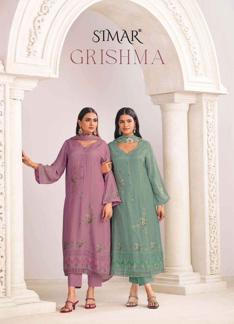 Glossy Simar Grishma Viscose Designer Festive Wear Salwar Suits