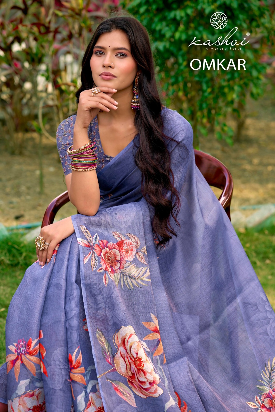 Kashvi Omkar Silk Printed Casual Wear Saree Collection