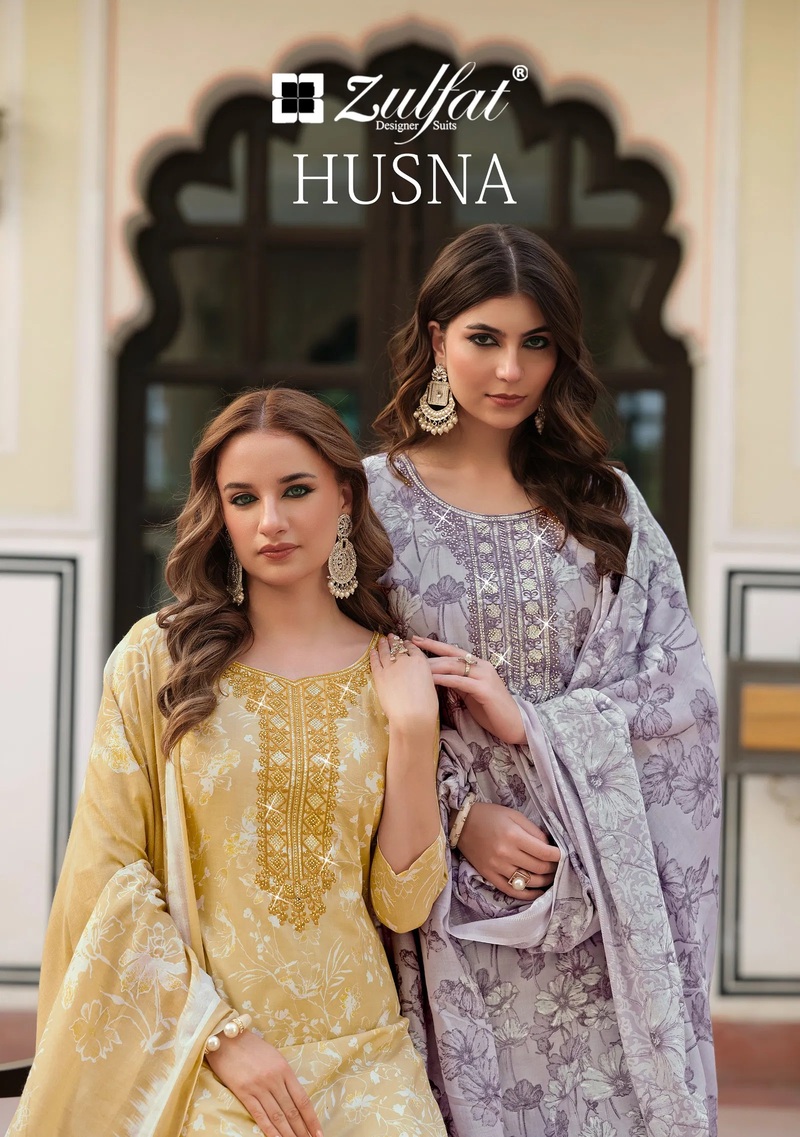 Zulfat Husna Cotton Embroidery Work Dress Material Collection