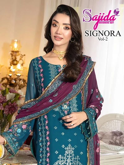 Sajida Signora Vol 2 Embroidered Work Pakistani Salwar Kameez