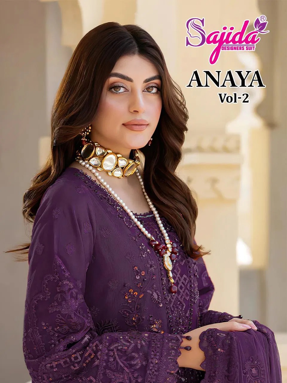 Sajida Anaya 1051 B To D Georgette Embroidered Pakistani Suits Collection