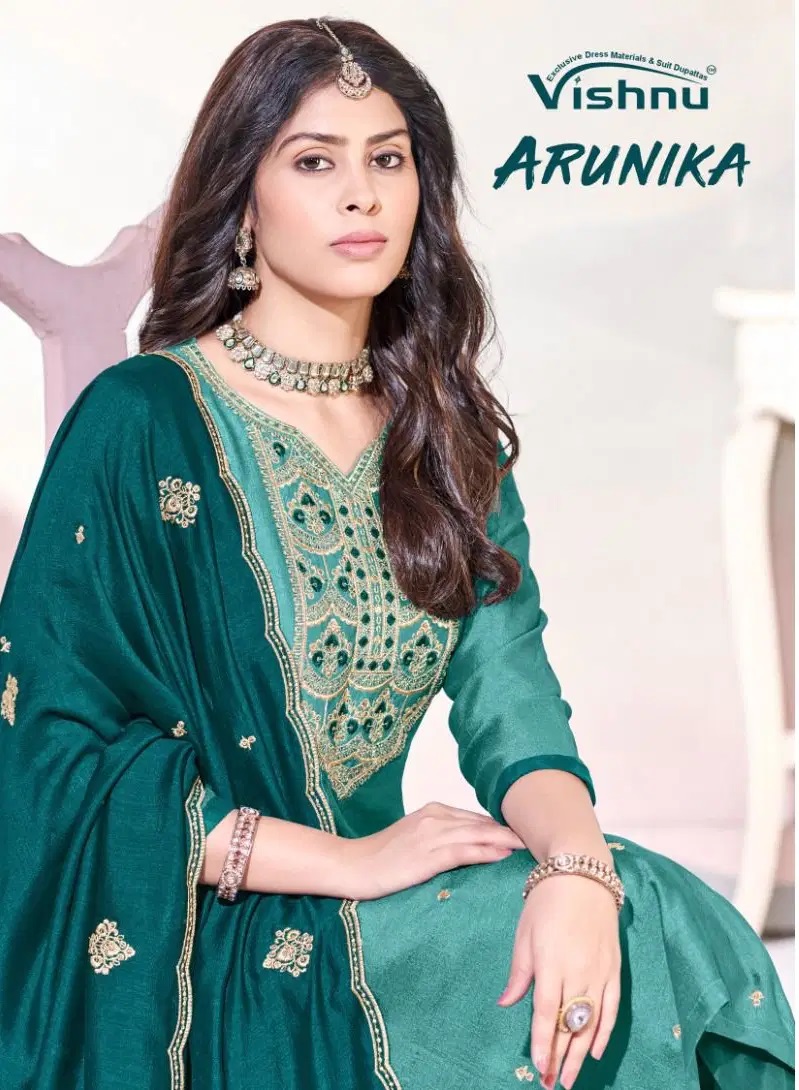 Vishnu Arunika Vichitra Silk Designer Dress Material Collection