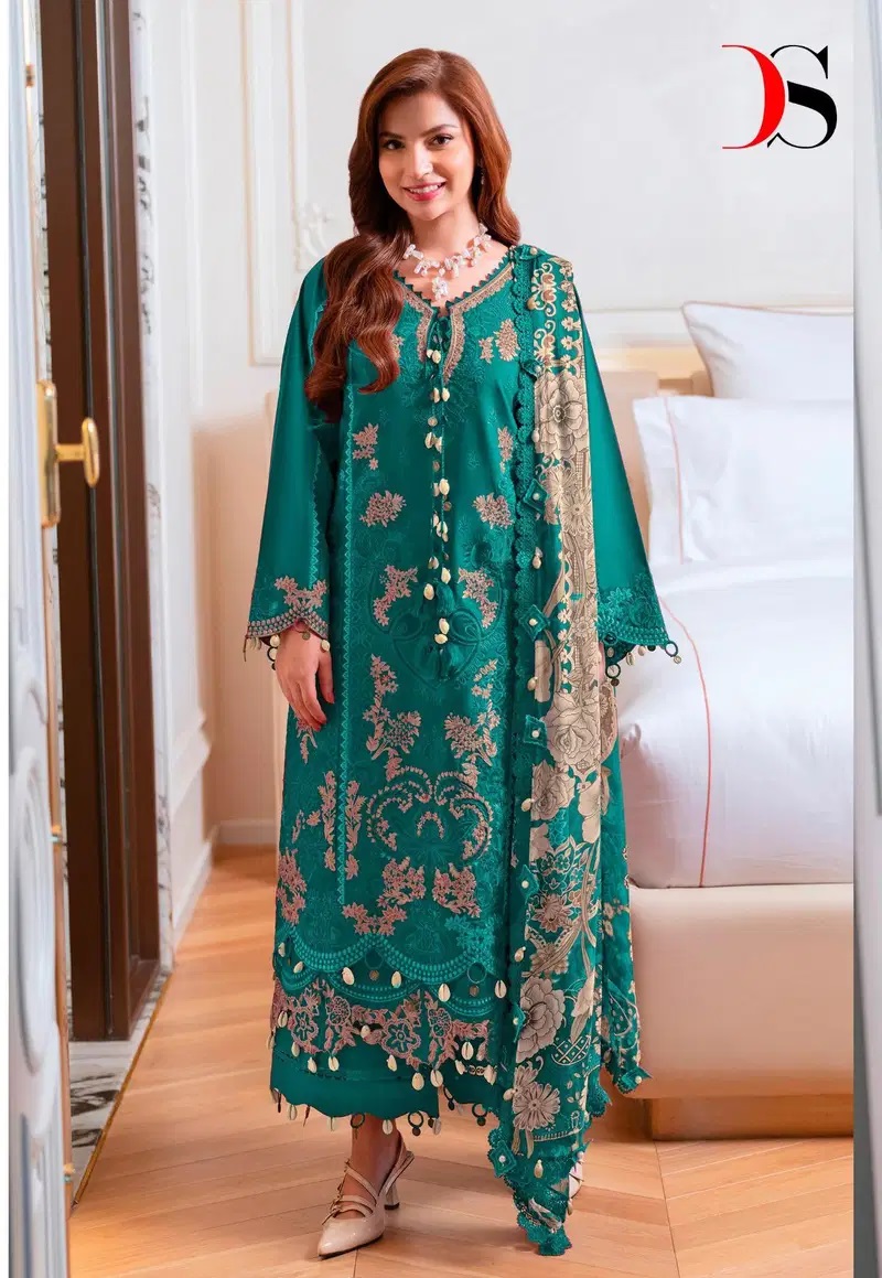 Deepsy Ombre Starlet 1611 Designer Pakistani Suits Cotton Dupatta