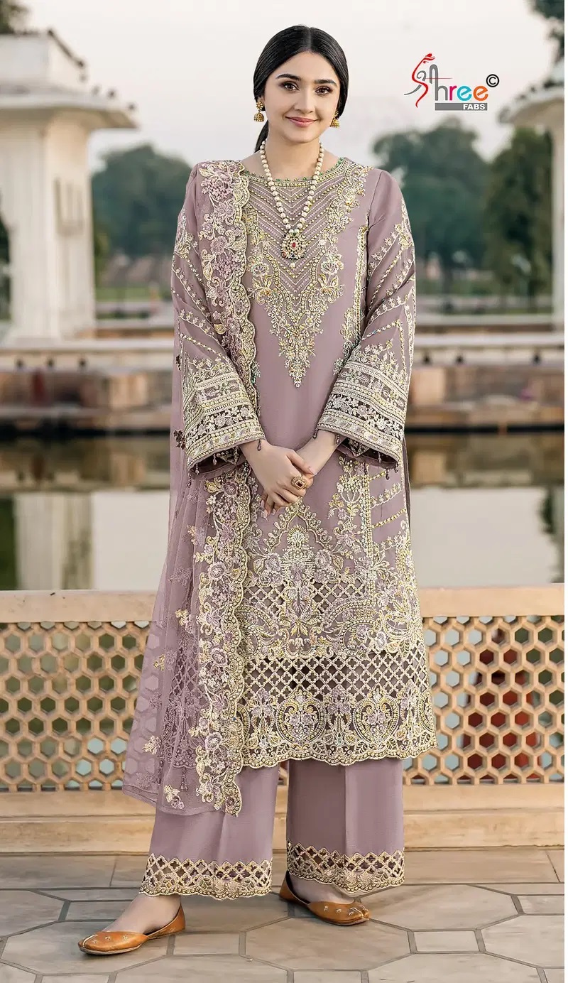 Shree Sf 5567 E To H Chiffon Khatli Work Pakistani Salwar Kameez