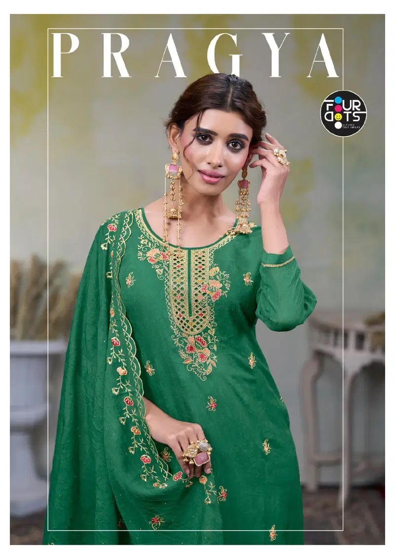 Four Dots Pragya Glass Exclusive Zarkan Work Salwar Kameez