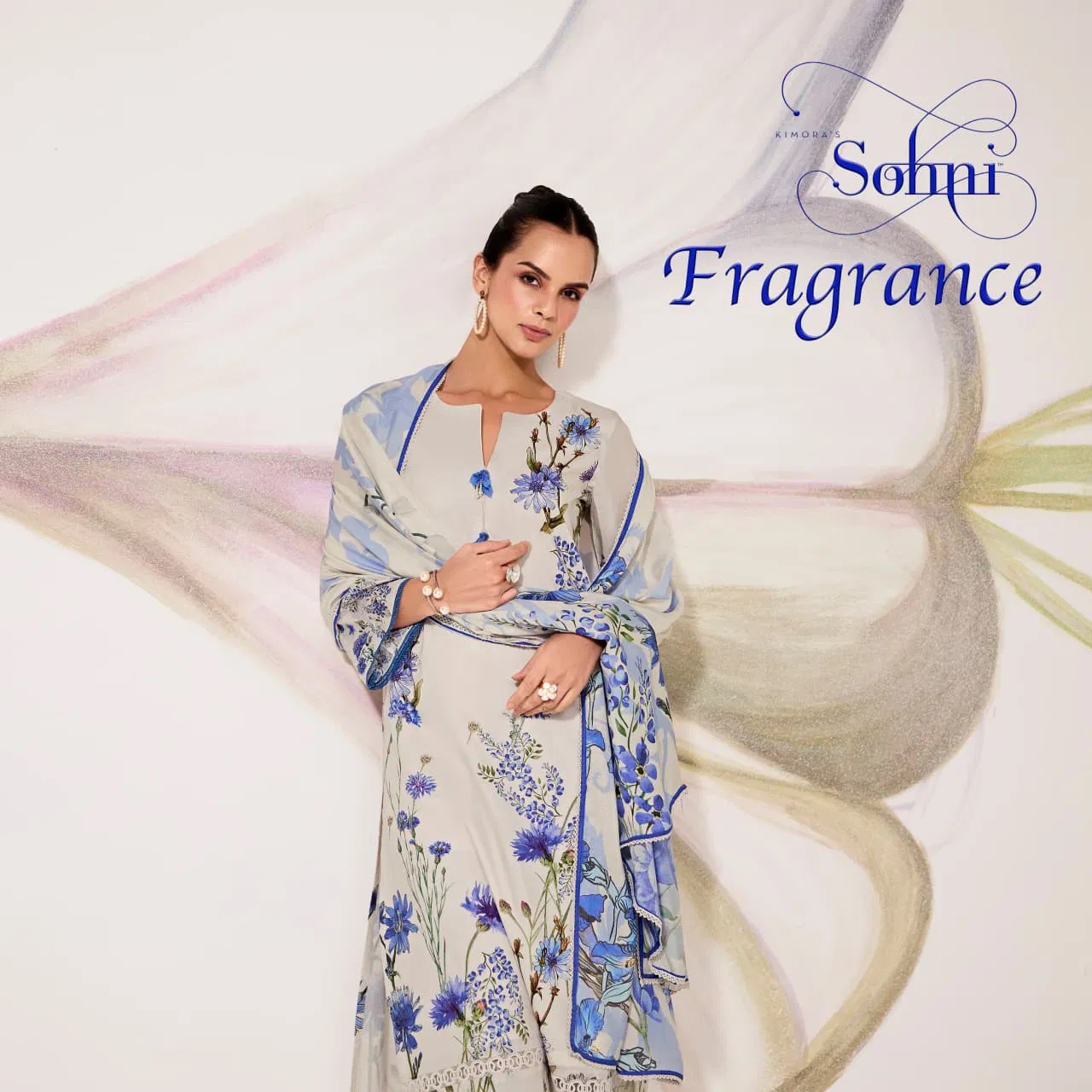 Kimora Sohni Fragrance Lawn Cotton Embroidery Salwar Kameez Collection