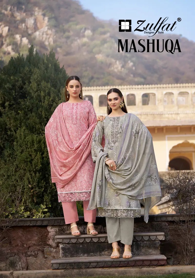 Zulfat Mashuqa Cotton Print Designer Dress Material
