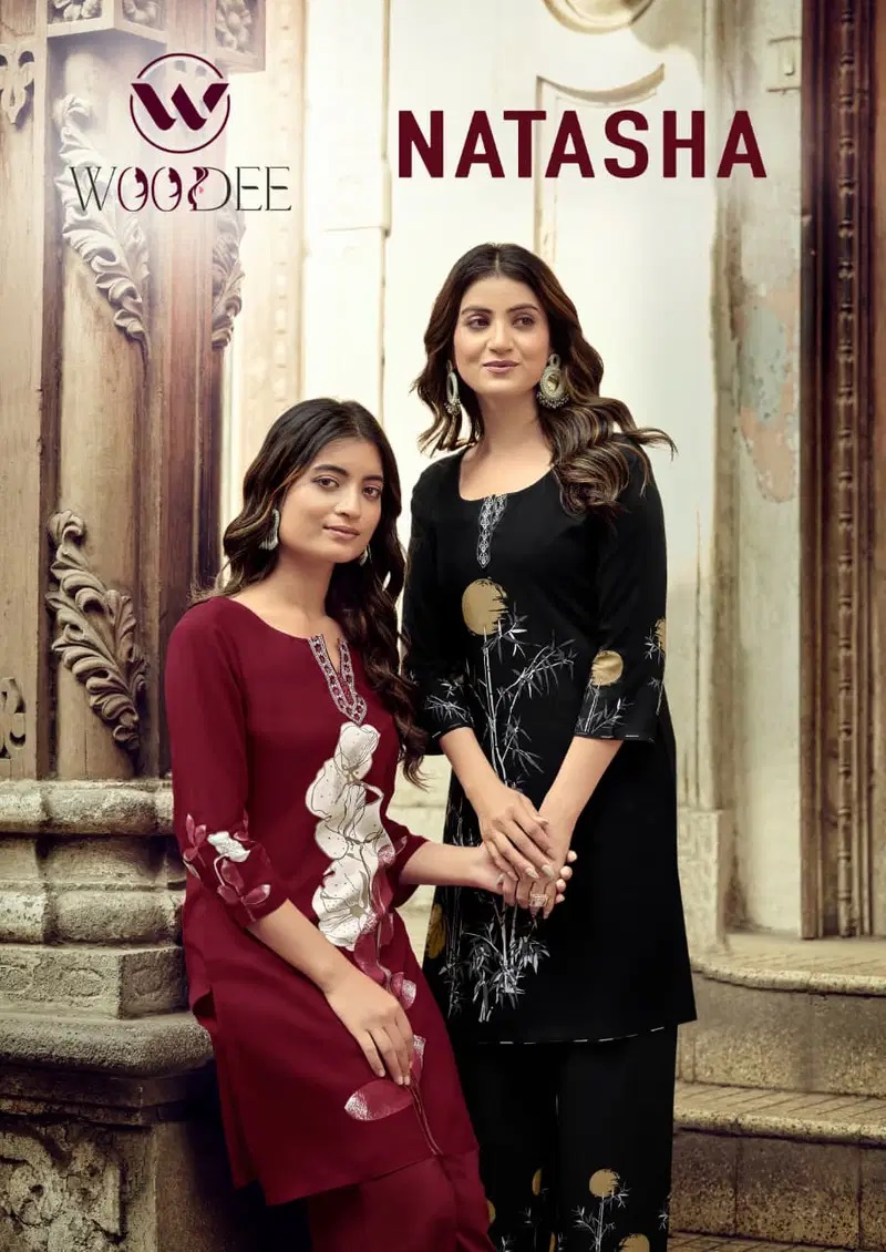 Woodee Natasha Discharge Printed Kurti With Bottom Collection