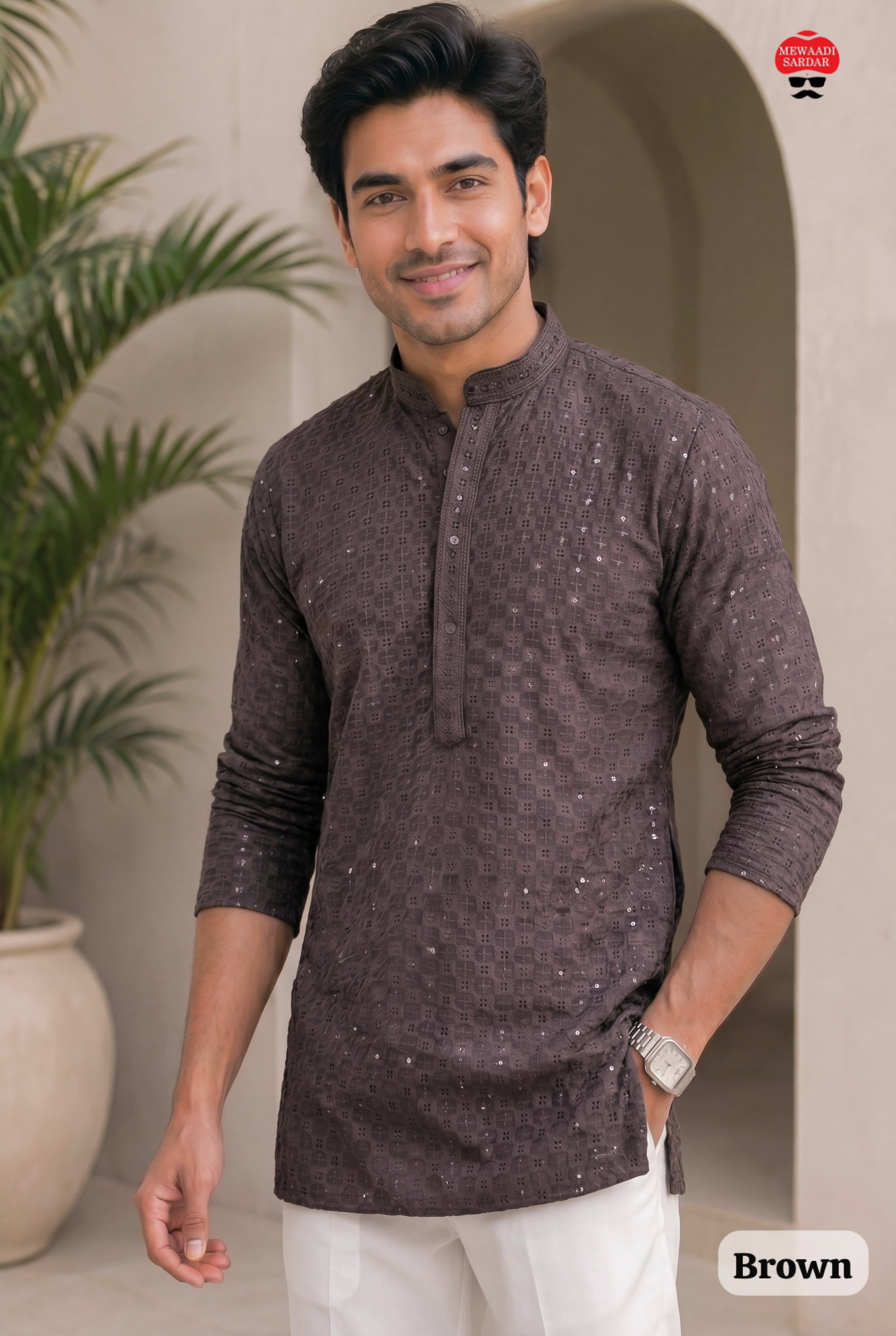 Chikankari Vol 2 Rayon Chikankari Mens Short Kurta