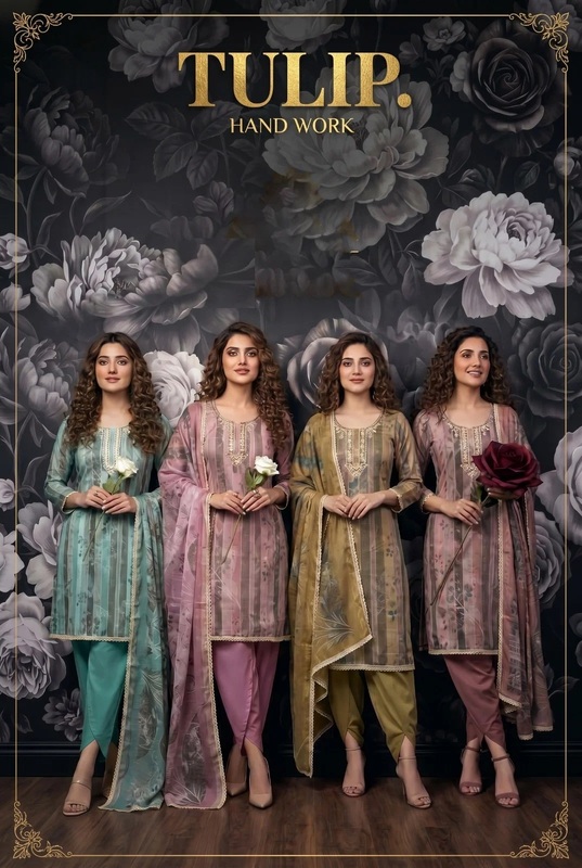 Tulip 14 A To D Cotton Printed Kurti With Bottom Dupatta