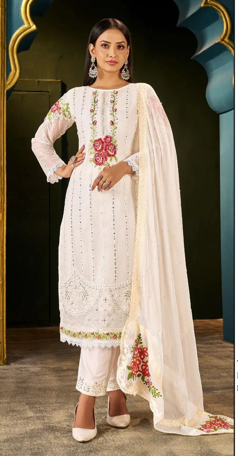 Elan E 01 Chiffon Embroidered Work Pakistani Salwar Suits