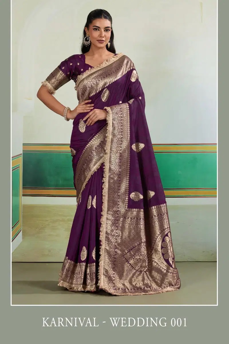 Karnival Wedding Handloom Weaving Traditional Saree Collection