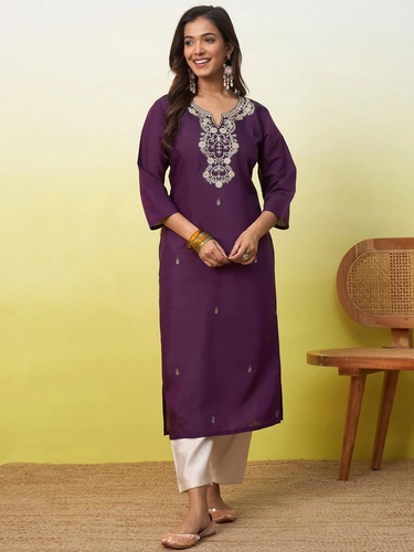 Vp 9877 Viscose Embroidered Kurti Below 300 Price