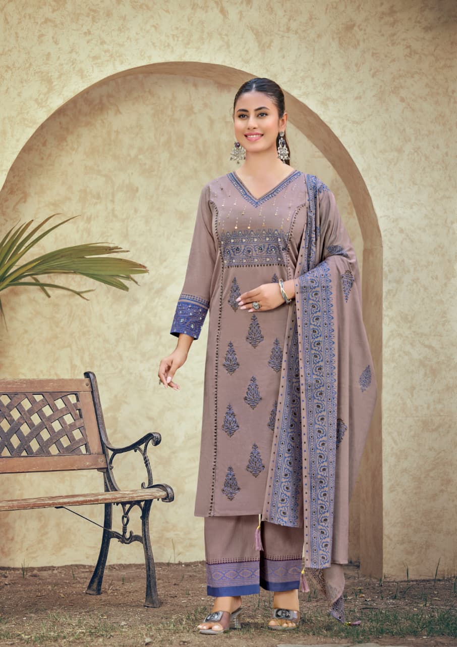 Karissa Kanika Premium Hand Work Kurti Set With Dupatta