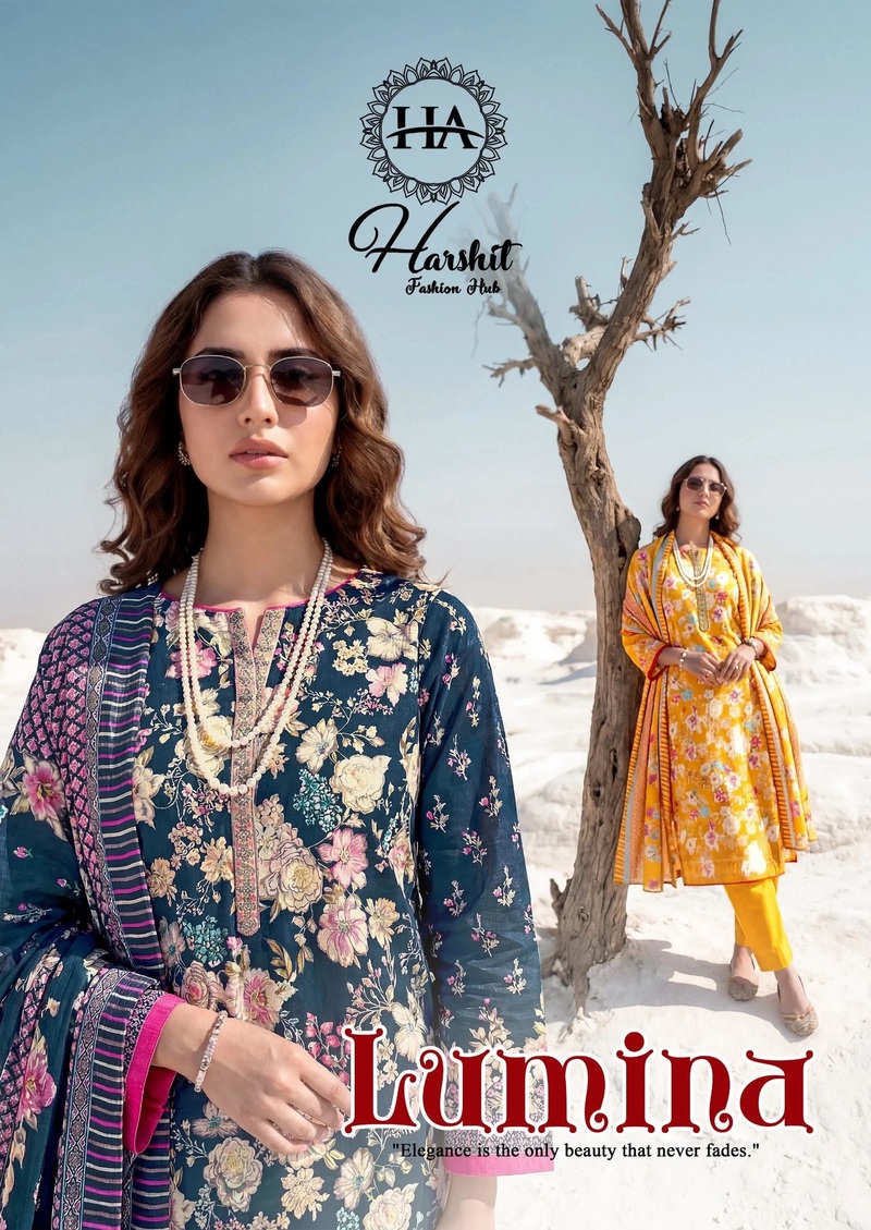 Harshit Lumina Embroidered Dress Material Collection