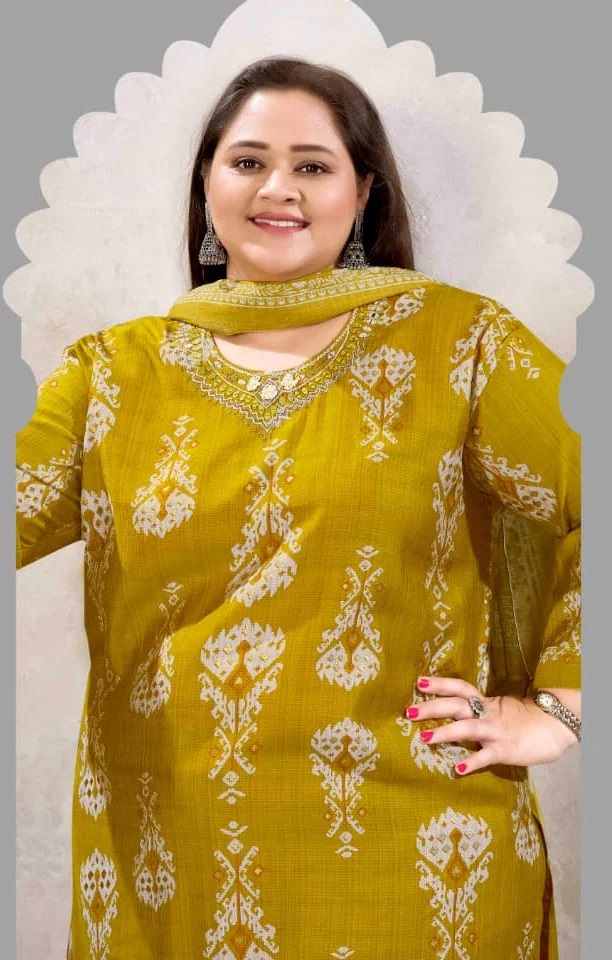 Moksh Plus Size Glory Handworked Kurti Bottom Dupatta