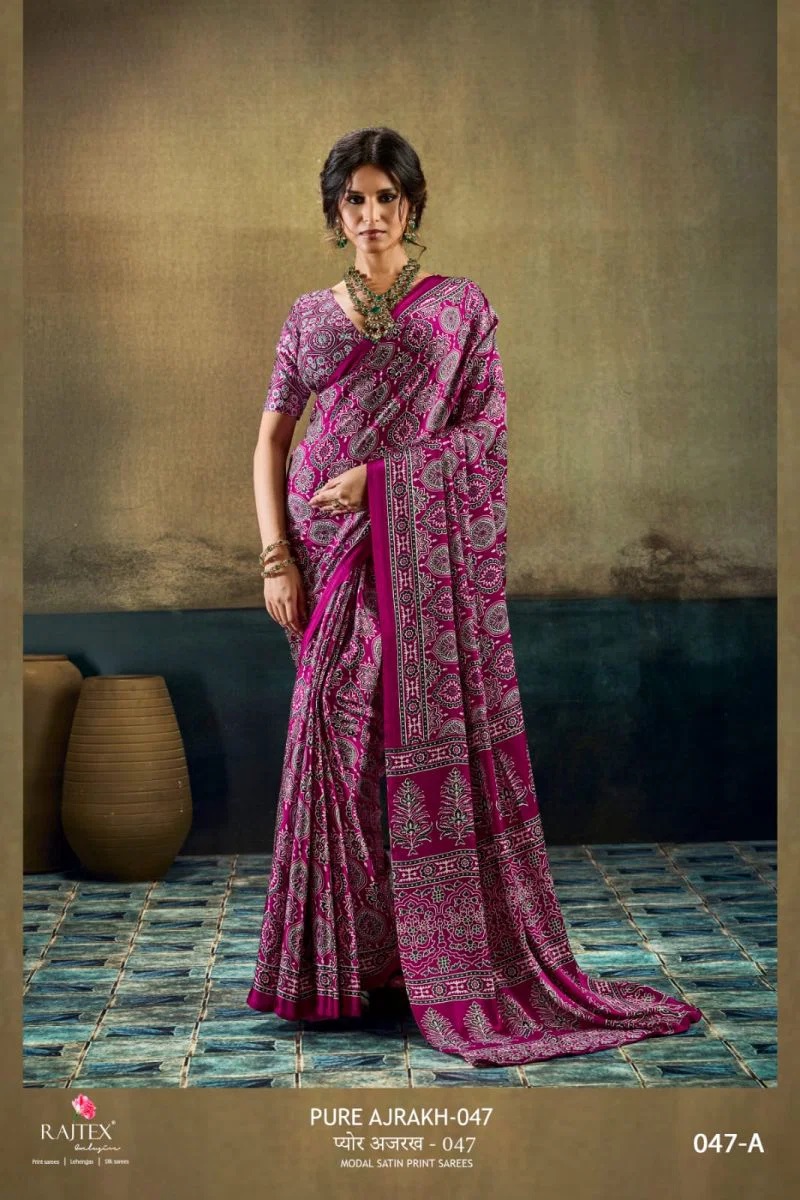 Rajtex Pure 047 Ajrakh Printed Saree Collection
