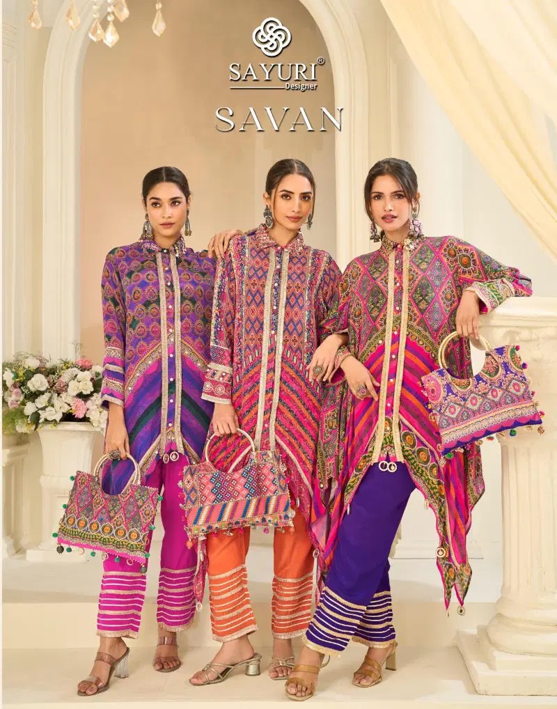 Sayuri Savan Crepe Silk Gota Patti Work Designer Indo Western Dress