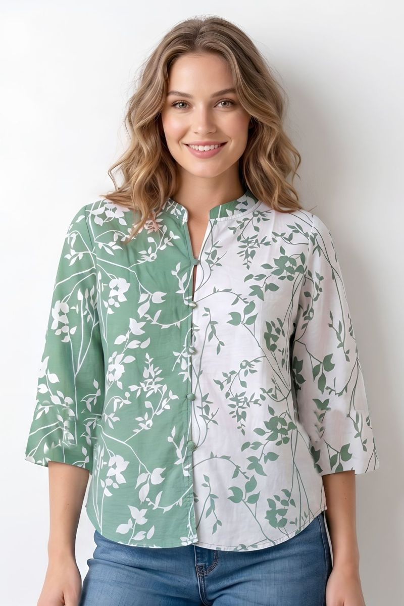 Tlc Vol 136 China Contrast Printed Ladies Top Collection