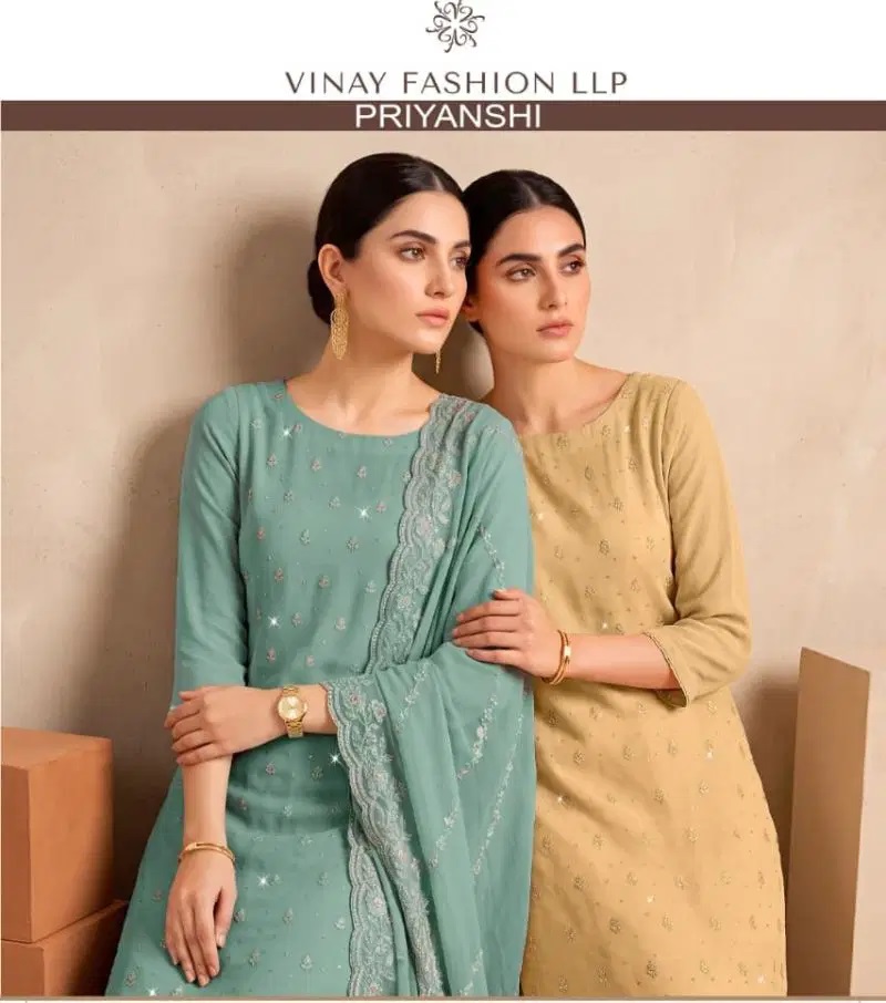 Vinay Kuleesh Priyanshi Georgette Stone Work Salwar Kameez