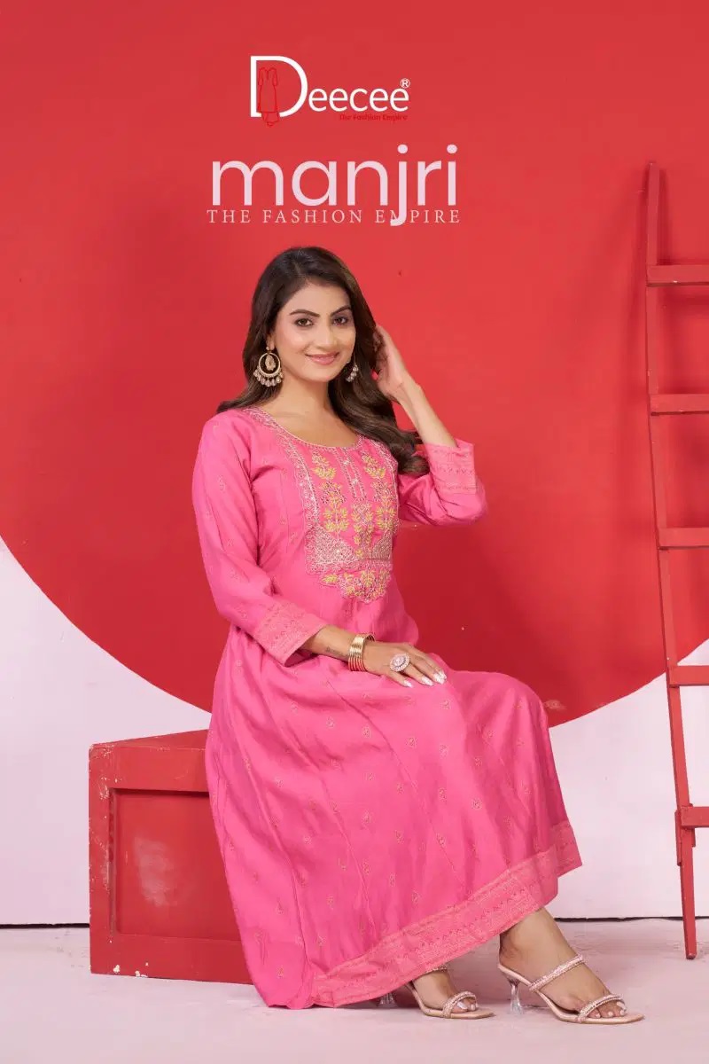 Deecee Manjiri Viscose Embroidered Anarkali Flared Kurti Collection