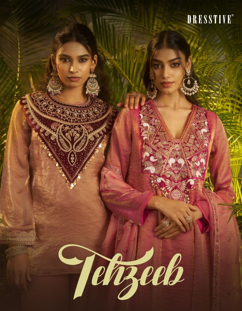 Dresstive Tehzeeb Embroidered Work Designer Salwar Suits Collection
