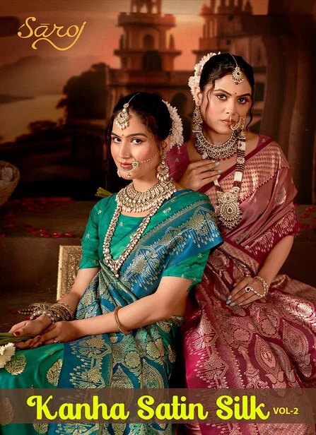 Saroj Kanha Satin Silk Vol 2 Silk Wedding Saree Collection