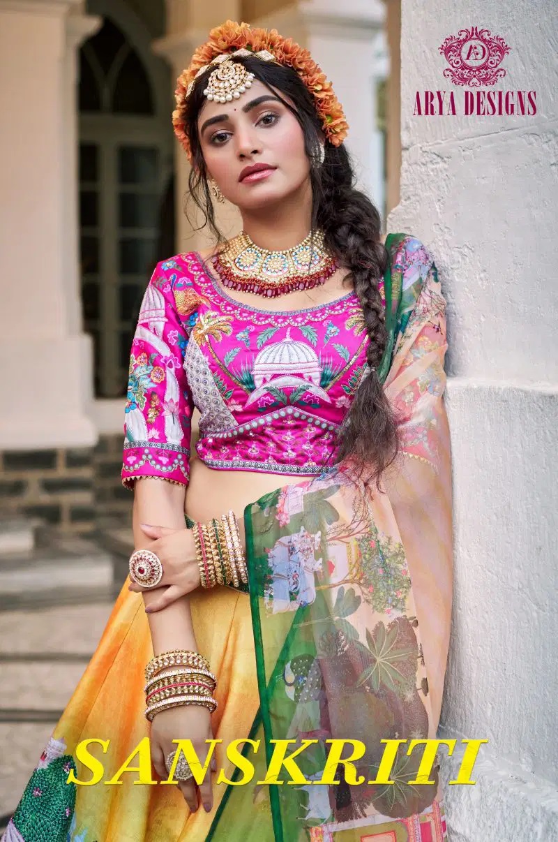Arya Sanskriti Vol 1 Art Silk Printed Lehenga Choli Collection