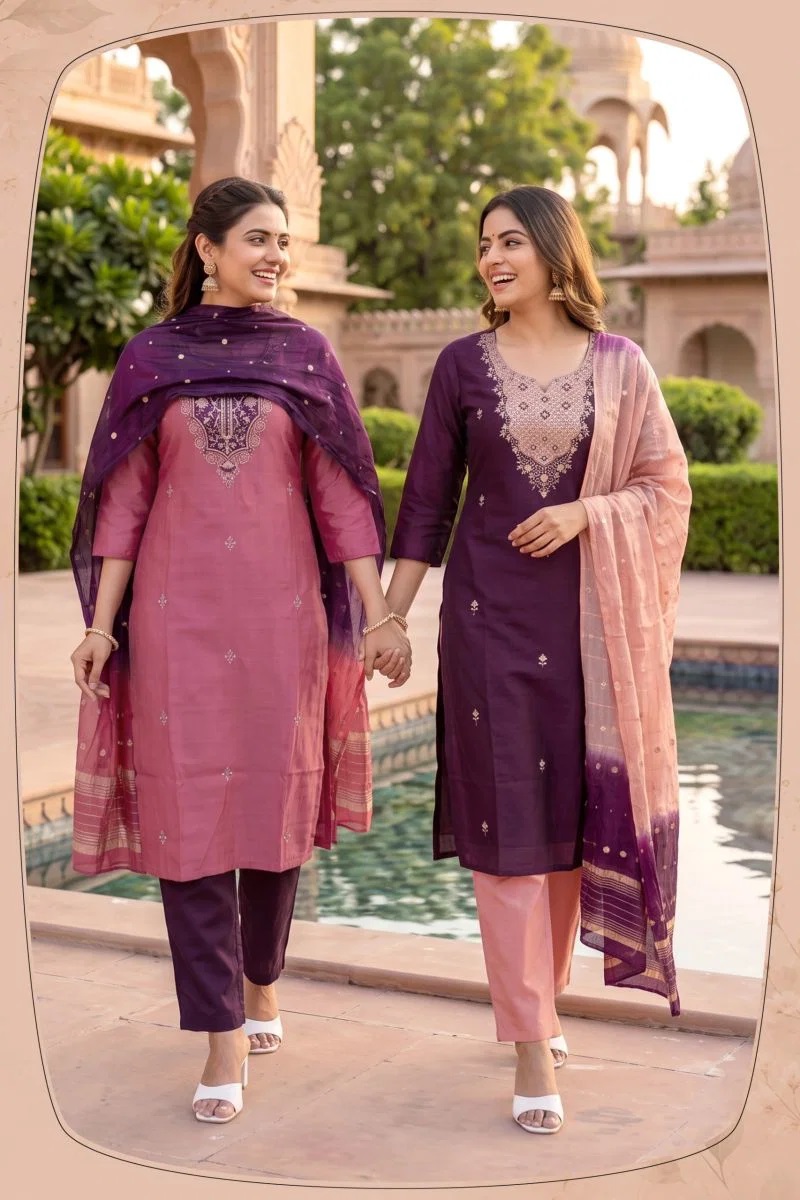 Gulzar Vol 1 Embroidered Straight Cut Kurti Set With Dupatta
