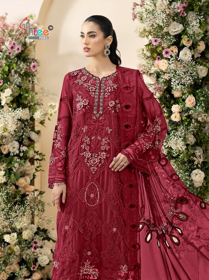 Shree Sf 5638 E To H Chiffon Embroidered Pakistani Suits Collection