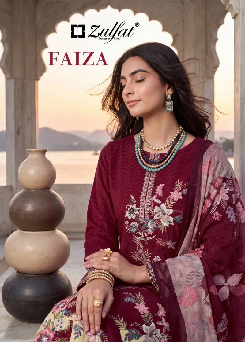Zulfat Faiza Jam Cotton Embroidered Dress Material Collection