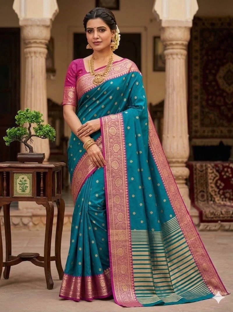 Aab Kaavya Vol 1 Pure Mercerised Meenakari Work Saree Collection