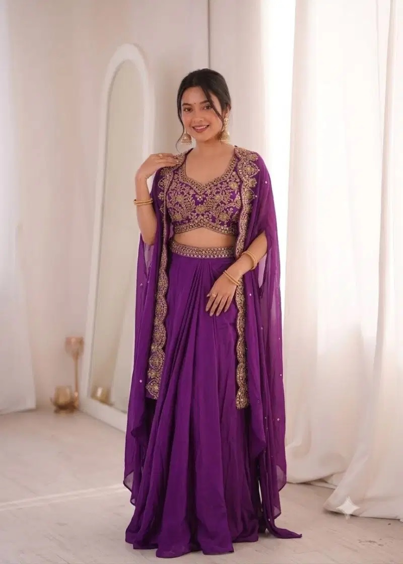 Bt 7170 Natural Embroidered Party Wear Indo Western Dress