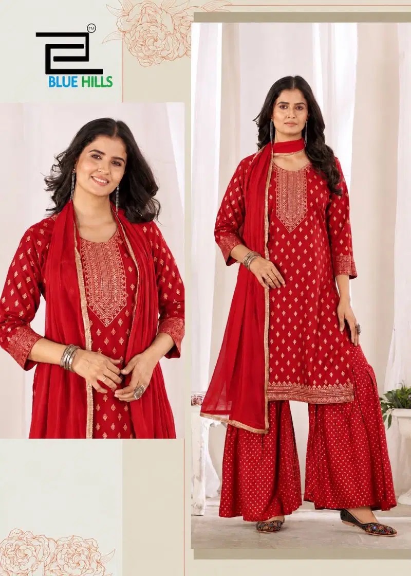 Blue Hills Karwa Chauth Festive Wear Kurti With Bottom Dupatta