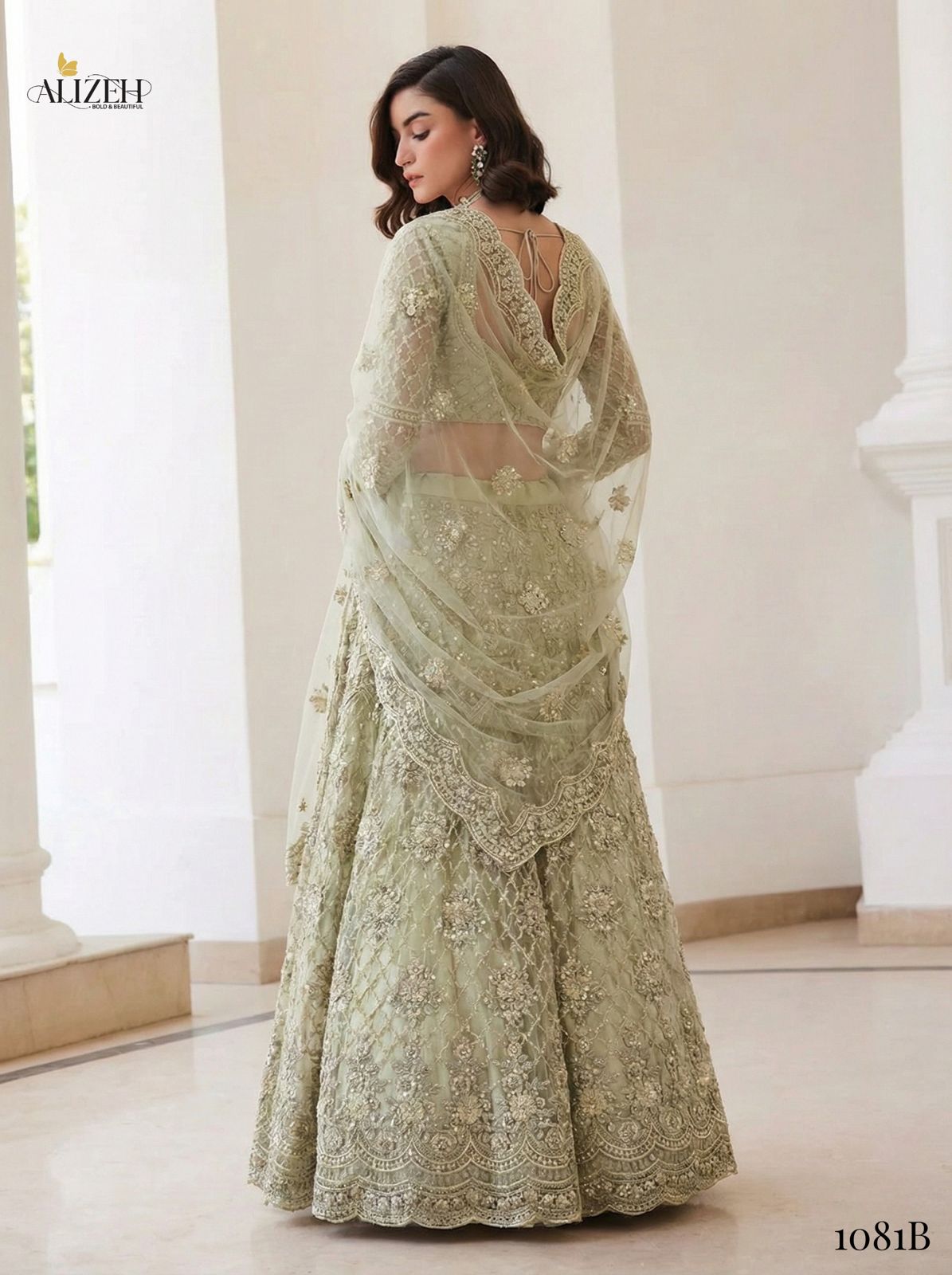 Alizeh Bridal Heritage Colours 1081 Heavy Work Wedding Designer Lehenga Choli